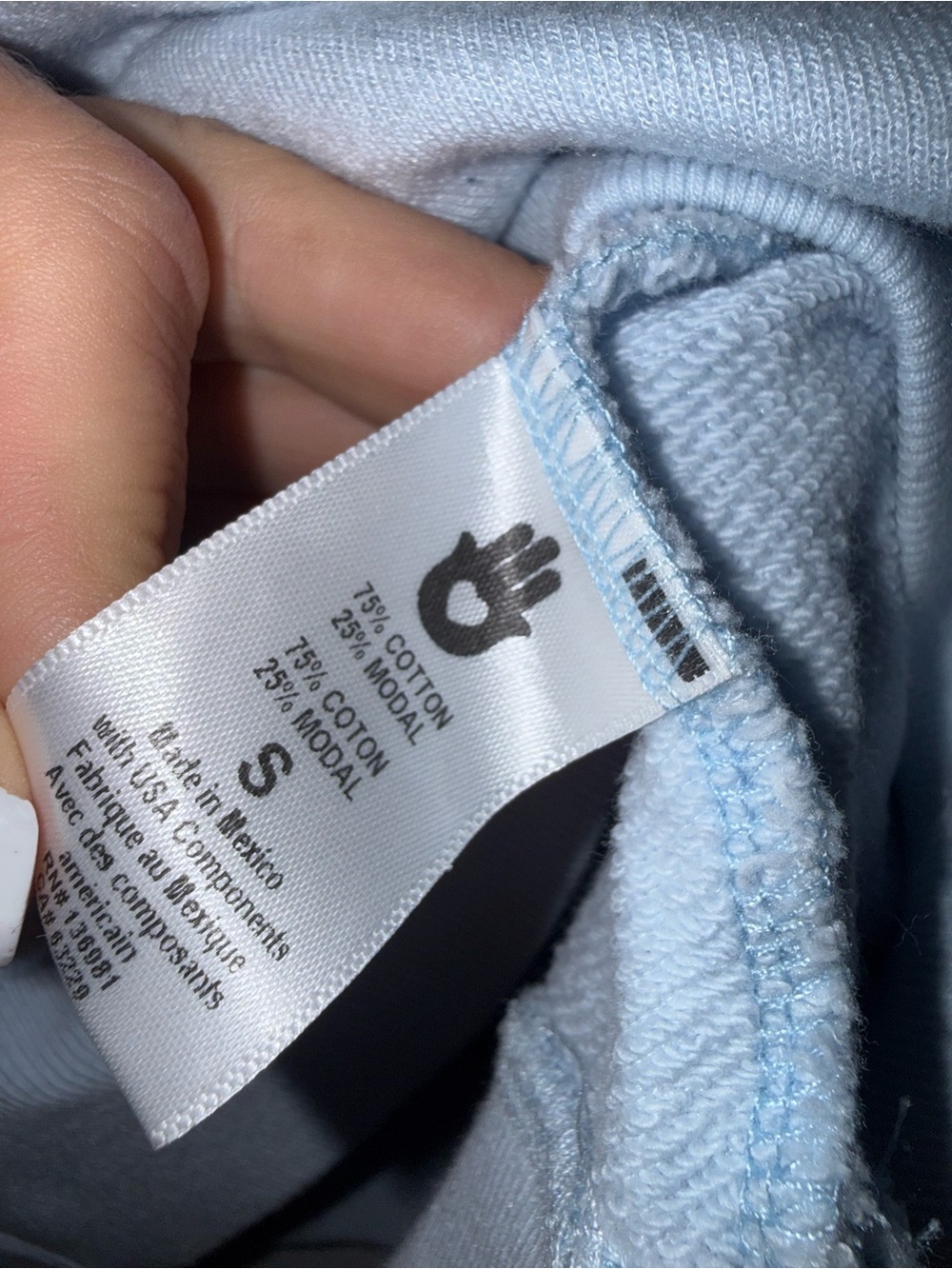 Spiritual Gangster pale blue sweatshirt with gold logo label - Picture 4 of 4